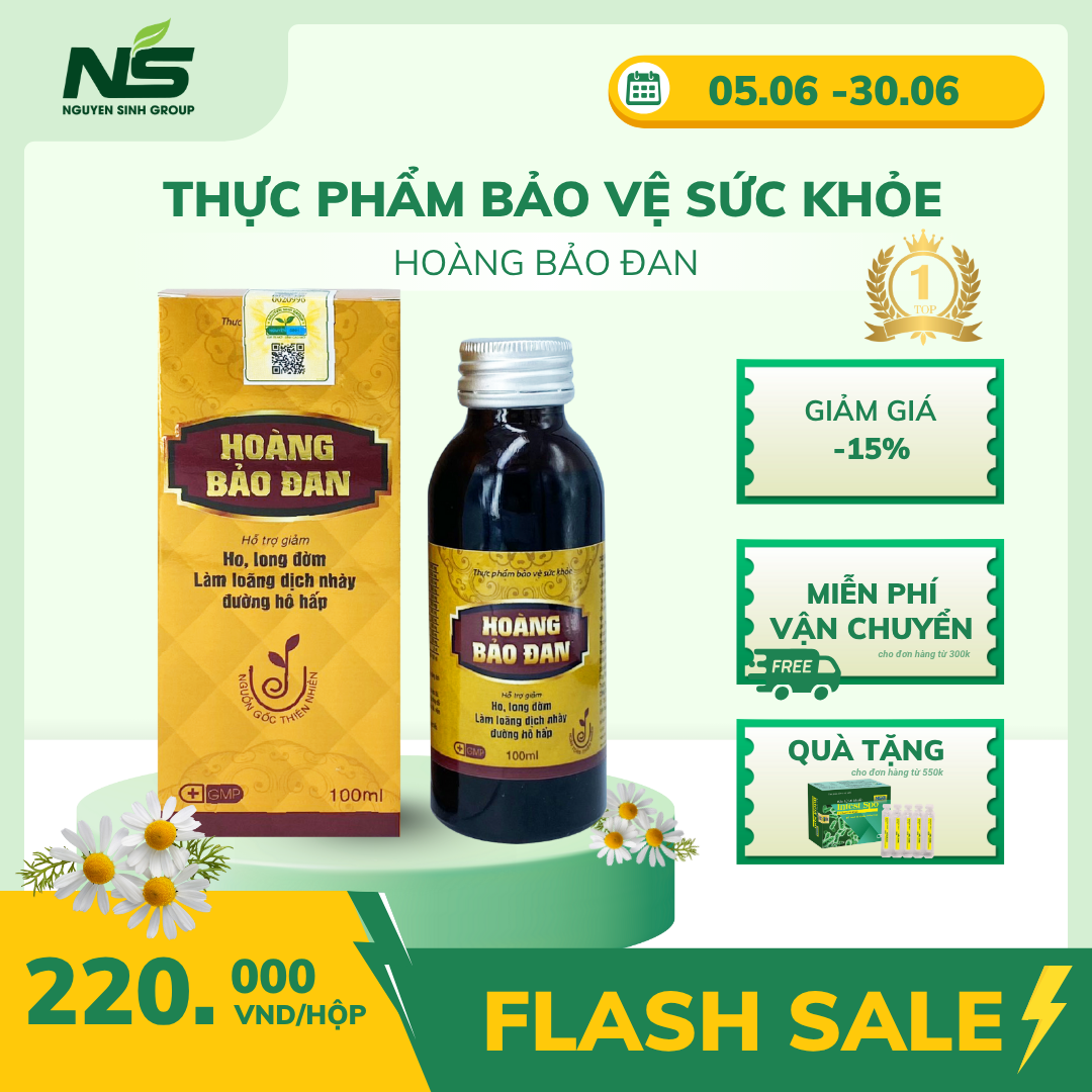 Siro ho Bổ phế long đờm giảm ho HOÀNG BẢO ĐAN - Thực phẩm bảo vệ sức khỏe