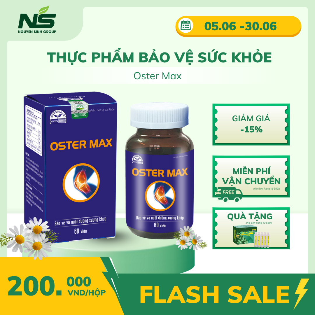 Viên bổ khớp OSTER MAX - Thực phẩm bảo vệ sức khỏe (Hộp 60 viên nang mềm)